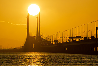 橋,檳榔嶼州,商務,商務旅行,交通,蛋黃,公路,現代,建筑業,著名景點
