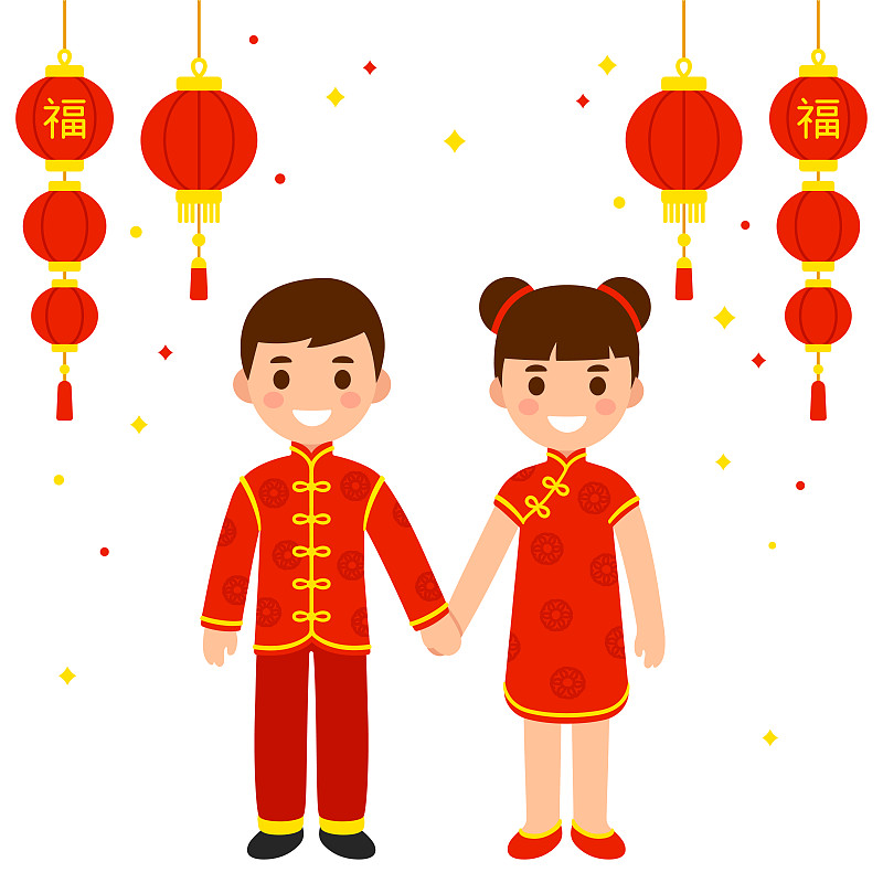 春节,可爱的,传统,事件,灯笼,背景分离,中国灯笼,新年前夕,仅儿童,传统节日