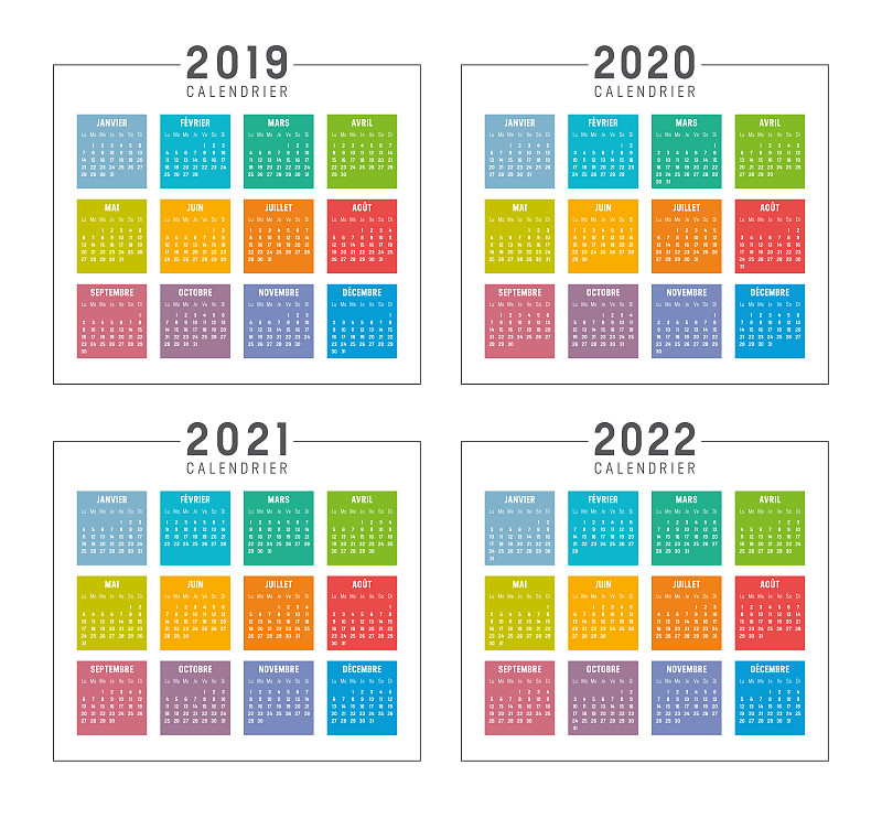 2020,法国,2019,多色的,日历,2021,商务,背景分离,月,新年前夕