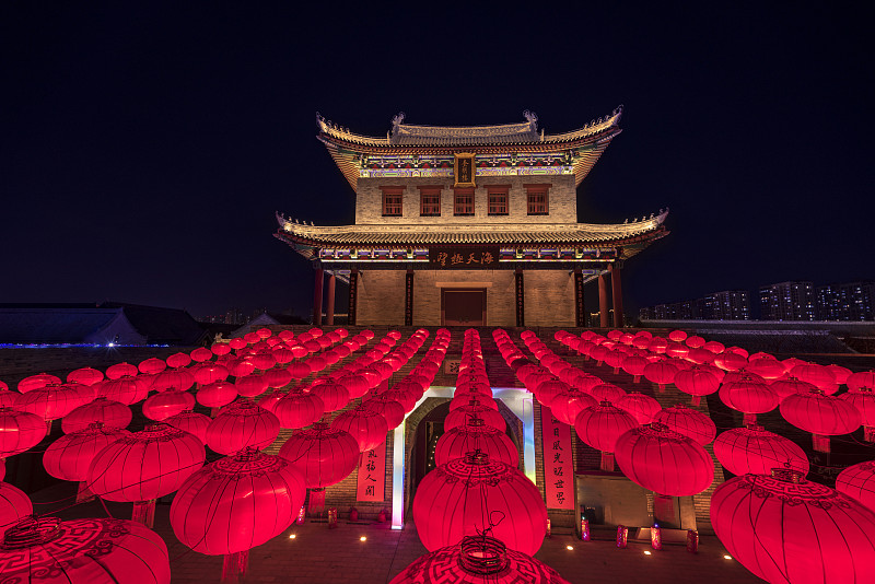 春节,户外,黄昏,夜晚,黄色,红色,空的,著名景点,灵感,夜生活