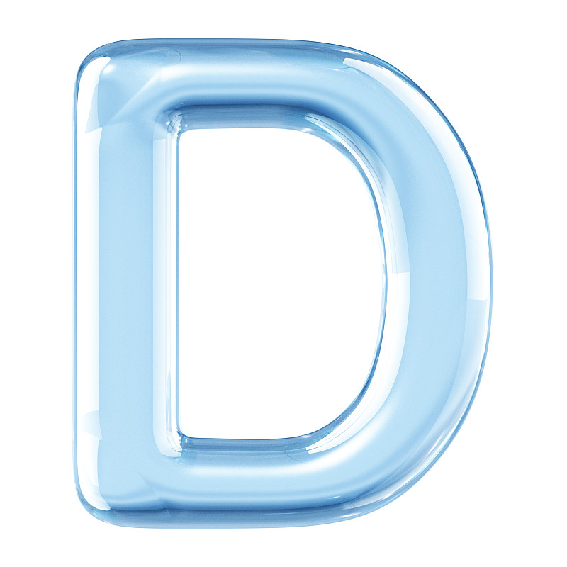 字母,玻璃,英文字母d,闪亮的,白色背景,符号,背景分离,透明,概念,捷克