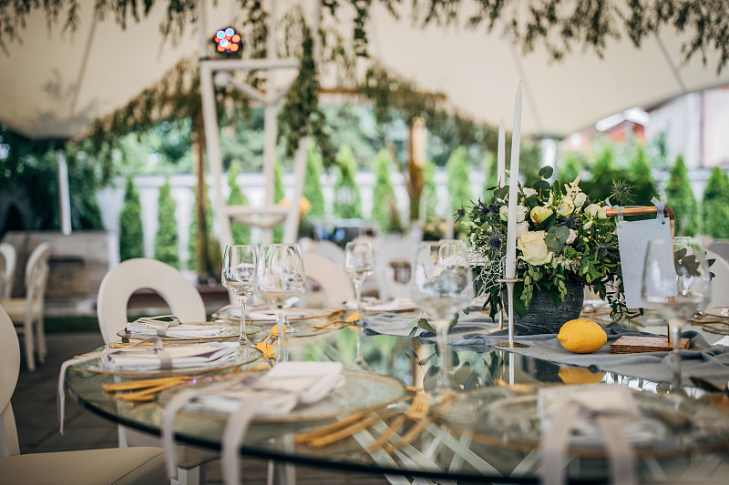 婚礼,桌子,华丽的,事件,华贵,浪漫,柠檬,椅子,餐馆,餐巾