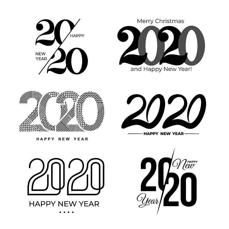 2020,文字,矢量,品牌名称,绘画插图,分离着色,巨大的,新年前夕,设计,布置