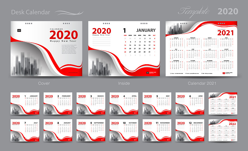 2020,模板,印刷机,矢量,日历,星期,传单,静止的,星期日