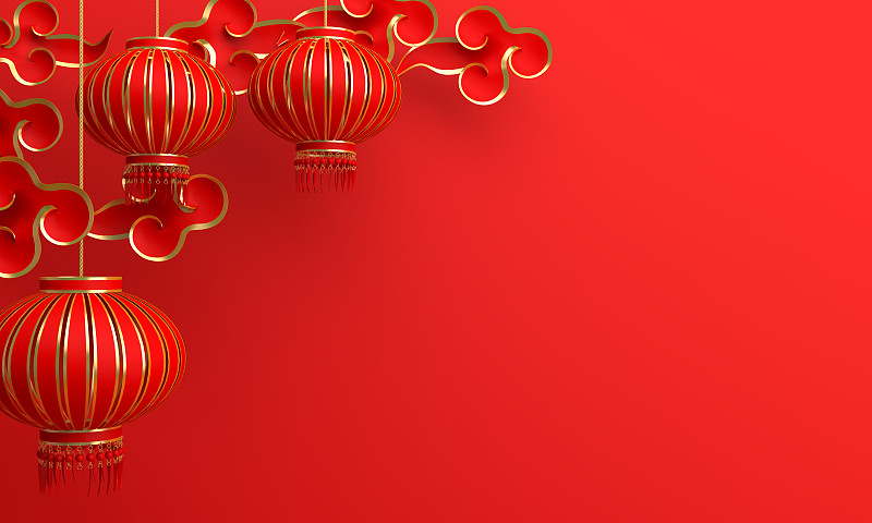红色,黄金,传统,云,铜锣,传统节日,庆祝,设计