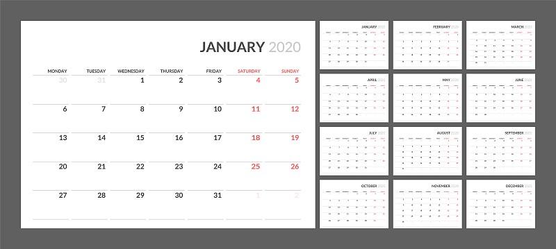 干净,简单,高雅,日历,桌子,2020,新年前夕,极简构图,季节,几何形状