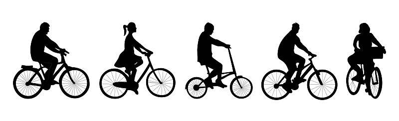 女人,绘画插图,人,男人,矢量,自行车,脚踏车,车轮,运动,背景分离