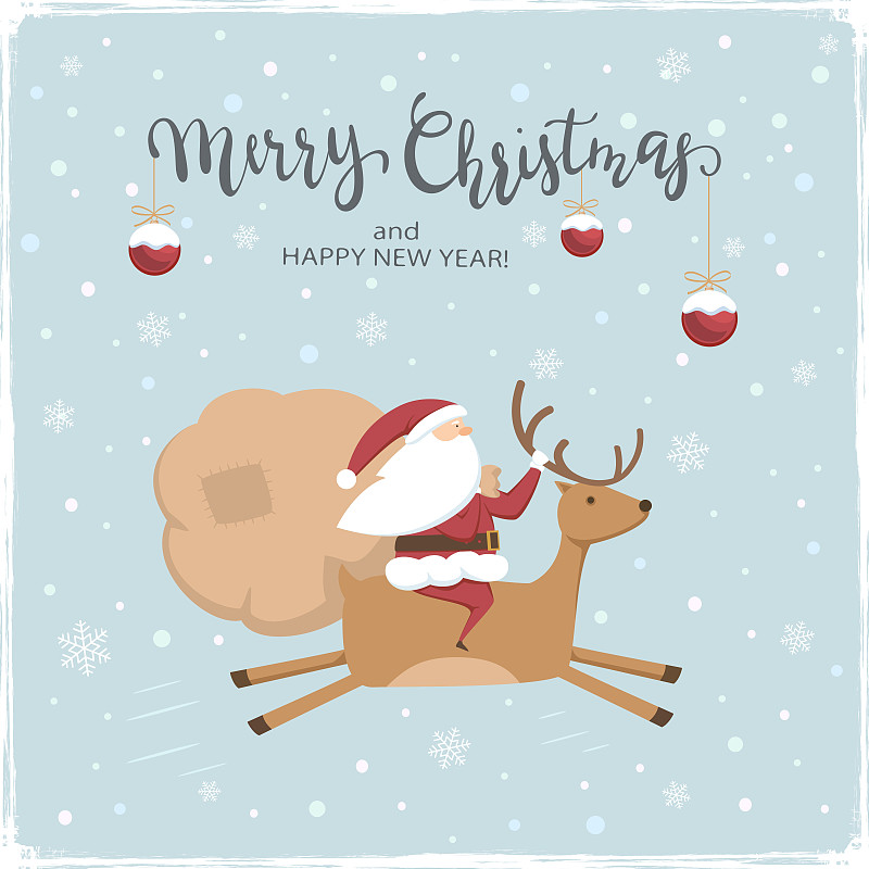 鹿,圣诞老公,可爱的,球体,圣诞帽,新年前夕,雪,动物,虚拟角色,背景