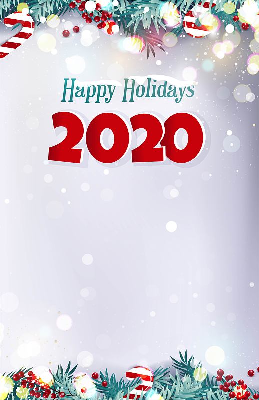 2020,雪,浆果,杉树,背景,枝,糖果,华丽的,贺卡