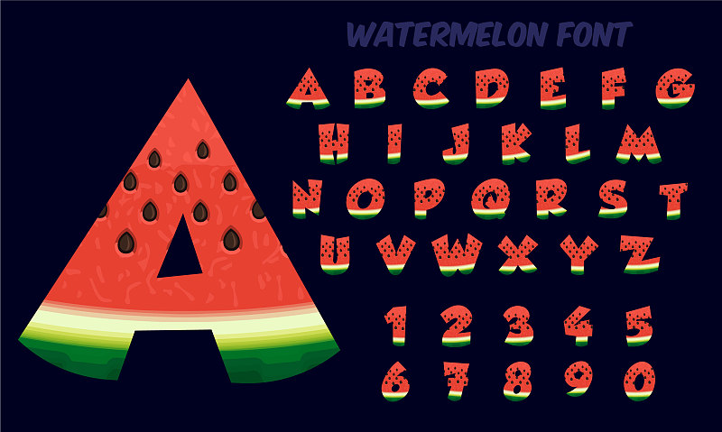 字母,西瓜,红色,切片食物,数字,华丽的,背景分离,简单,果汁,英格兰