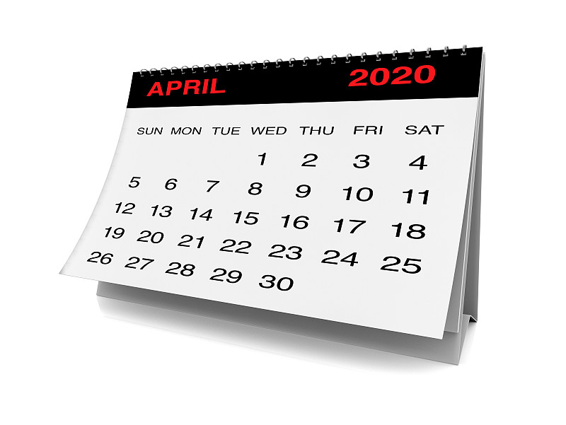 2020,日历,四月,事件,背景分离,月,信函,模板,3到4个月,消息