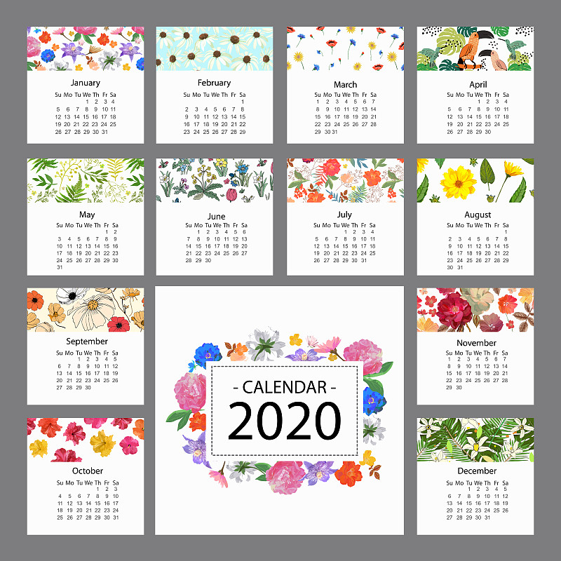 贺卡,背景,矢量,日历,色彩鲜艳,请柬,边框,可爱的,商务,2020
