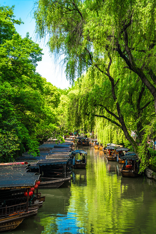 河流,建筑,南浔古镇,乌镇,枝繁叶茂,古典式,东亚,植物,运河,户外