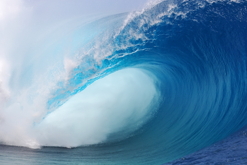 塔西提岛,波浪,海啸,运动,天空,粗糙的,巨大的,水平画幅,蓝色,行动