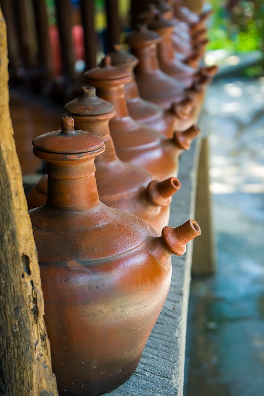 水壶,水,传统,粘土,杯,餐具,古董,广口瓶,古典式,印度尼西亚