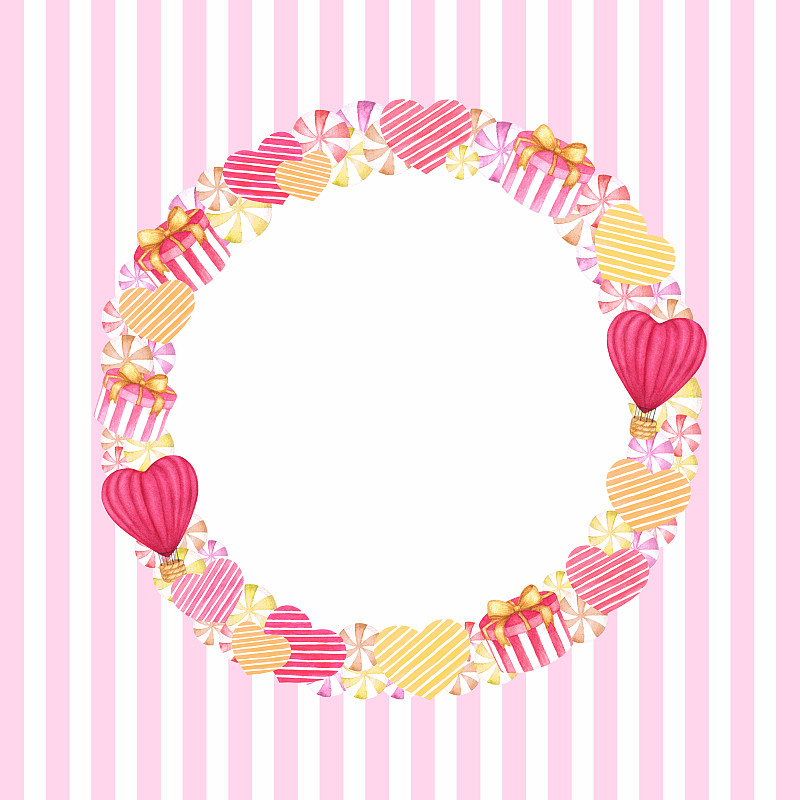 糖果,圆形,粉色,热气球,条纹,包装纸,花环,背景,化学元素周期表,爱