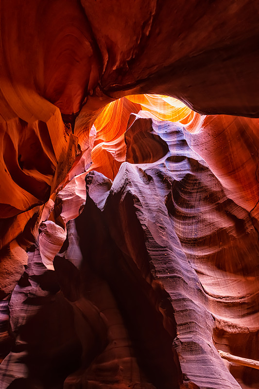 沙岩,阴影,狭缝谷,红色,垂直画幅,光,岩层,波形,形状,橙色
