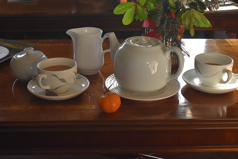茶,英国,桌子,木制,橙色,白昼,水果,热,饮料,传统