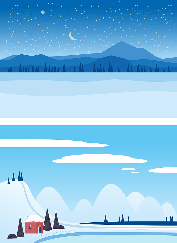 雪,松树,绘画插图,卡通,冬天,矢量,地形,山,树林,扁平化设计