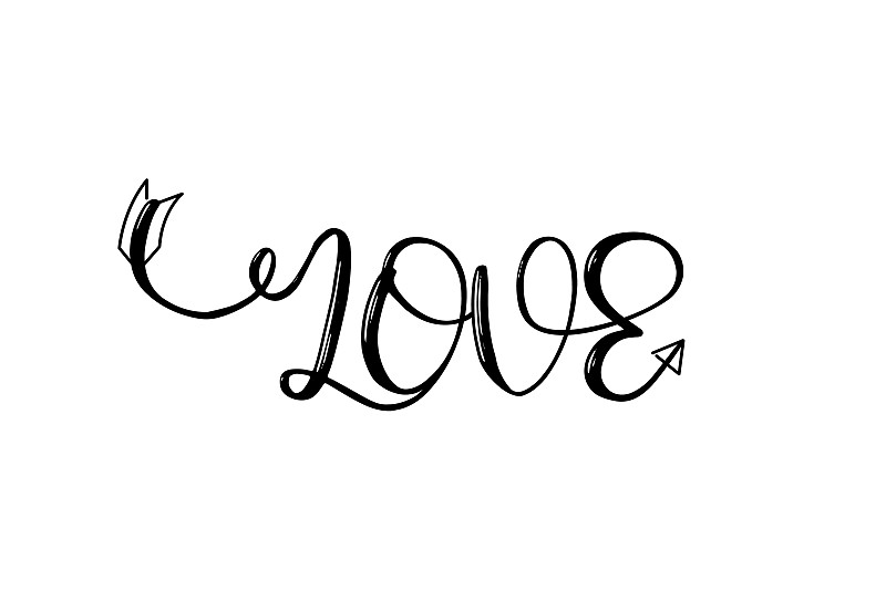 Lettering,of,love,with,arrow.,Happy,Valentine’s,day,concept.