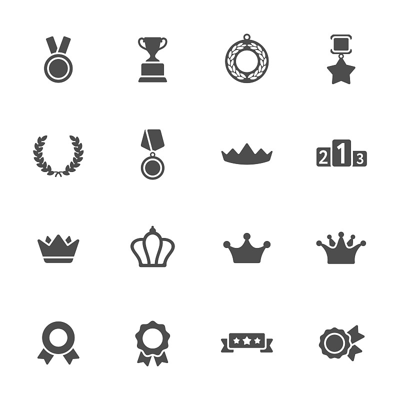 奖,计算机图标,王冠,运动,杯,灰色,底座,证章,文凭,绘画插图