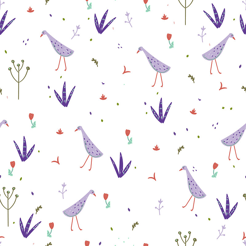 鸟类,紫色,式样,植物群,请柬,纺织品,现代,动物,小鸟,植物