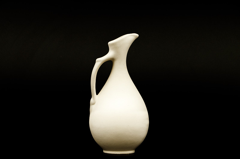 水壶,白色,陶瓷工艺品,花瓶,粘土,式样,黑色背景,分离着色,计划书,做