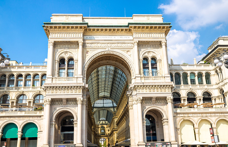 华贵,购物中心,,米兰,意大利,维多利亚二世拱廊,名声,横截面,过去,人类居住地,建筑物门