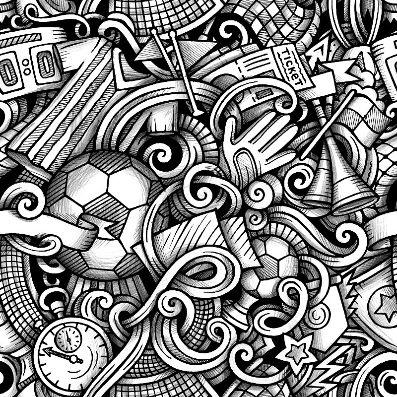 足球,乱画,矢量,四方连续纹样,背景,动物手,式样,数码图形,运动,球