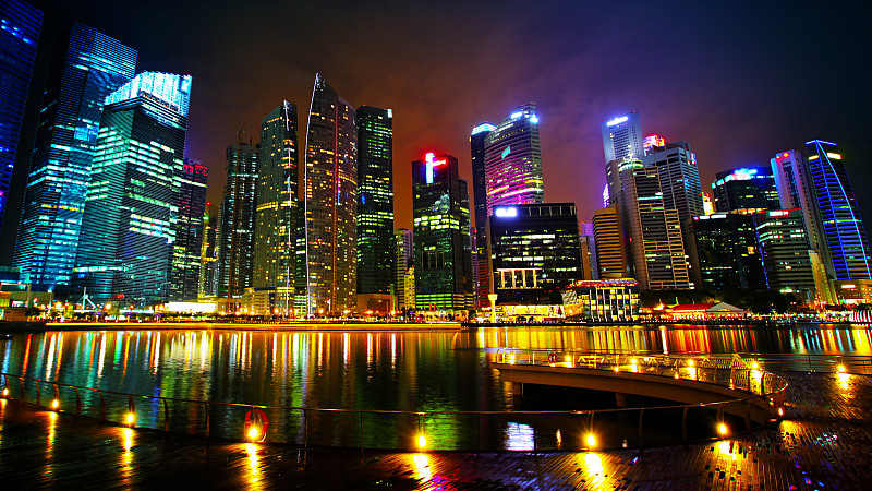 城市天际线,新加坡市,商务,城市生活,新加坡,商务旅行,黄昏,现代,著名景点,商业金融和工业