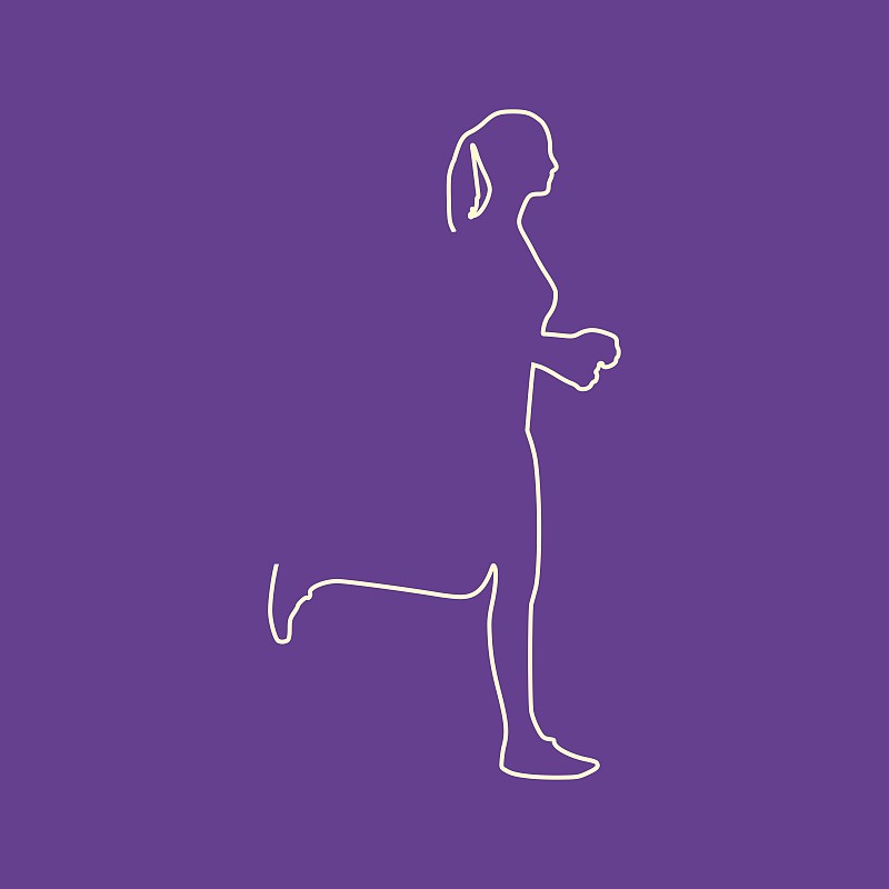 慢跑,女人,事件,运动,有氧运动法,一个人,迅速,休闲活动,线条画,绘画插图