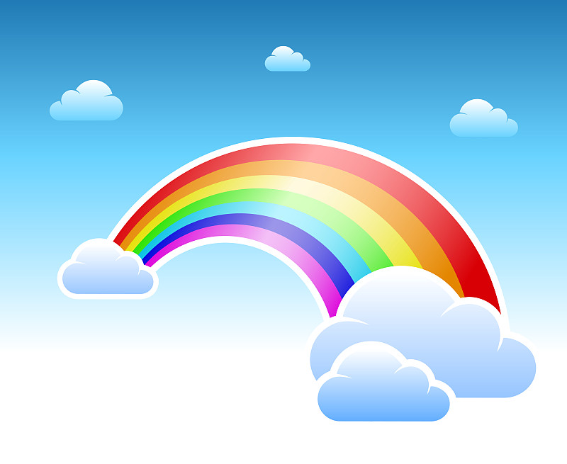 云,彩虹,环境,天气,现代,背景,光谱色,夏天,天空,绘画插图