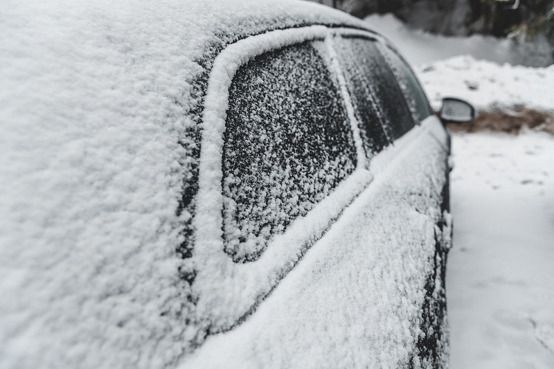 汽车,有包装的,雪,冰,黑色,气候,波兰,温度,户外,捕获的