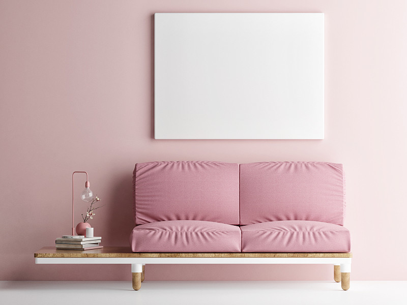 沙发,背景,墙,粉色,正下方视角,轻蔑的,商务,空的,华贵