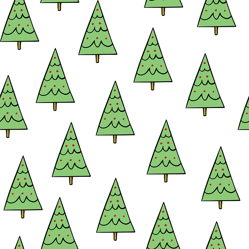 简单,圣诞树,式样,圣诞装饰,壁纸,裹住,绿色,乱画,白色背景
