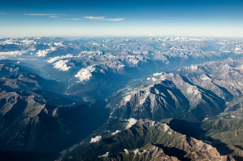 瑞士阿尔卑斯山,航拍视角,雪,自然美,岩石,夏天,户外,天空,高处,瑞士