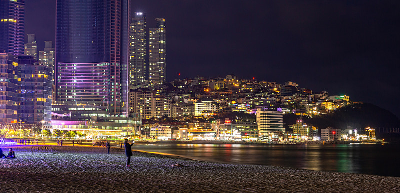 韩国,釜山,海云台,都市风景,城市天际线,海滩,旅途,华贵,现代,朝鲜半岛