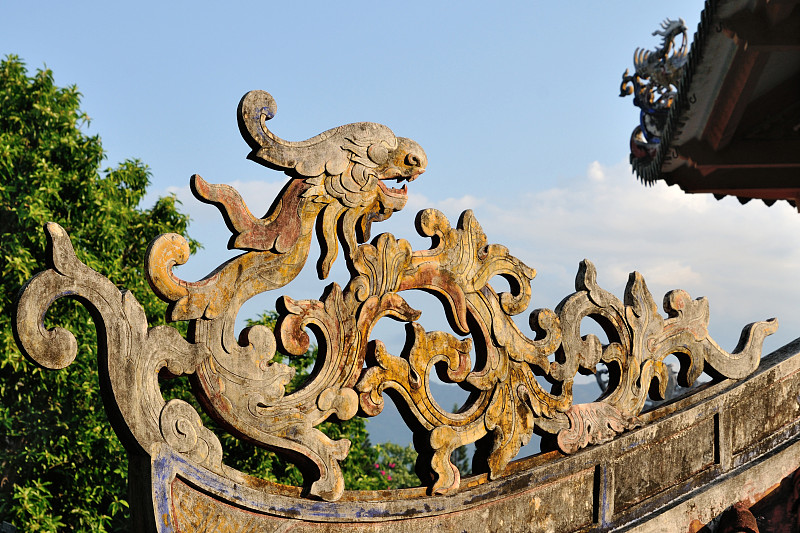 龙,儿子,长的,传统,越南,华丽的,著名景点,涂料,动物,屋顶