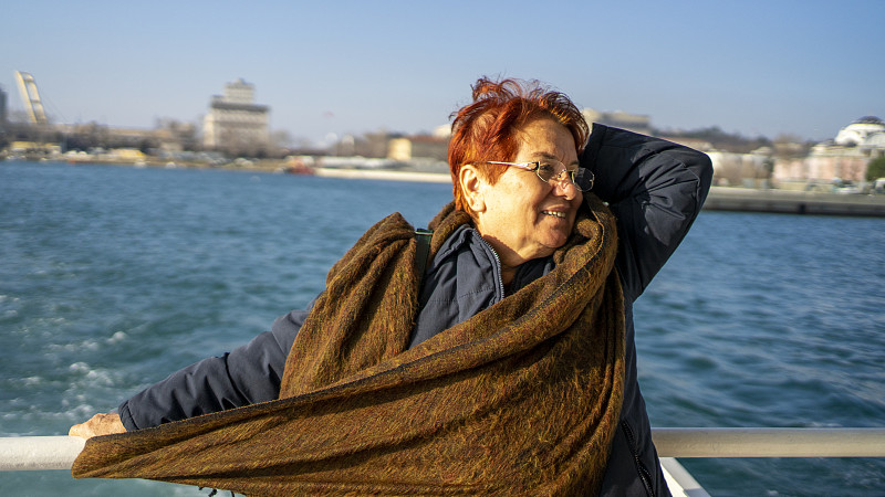 渡轮,女人,海洋,土耳其,肖像,客轮,河流,仅一个老年女人,户外,仅女人