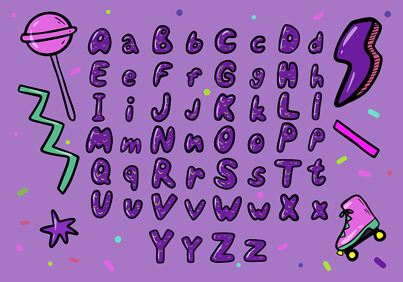 紫色,字母,约伯,化学元素周期表,童年,贺卡,纺织品,蓝图,现代,锥形糖