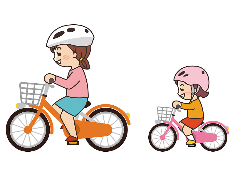 骑自行车,单亲家庭,运动,家庭,母亲,女人,自行车,儿童,童年,户外活动