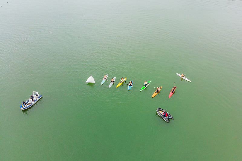白昼,桨叶式冲浪板,横越,男人,航拍视角,太阳,水上运动,海湾,漂浮