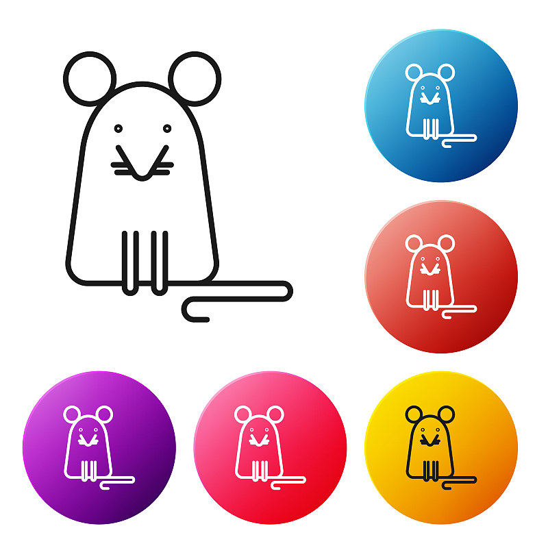 绘画插图,符号,矢量,鼠,老鼠,标志,分离着色,圆形,按钮,图标