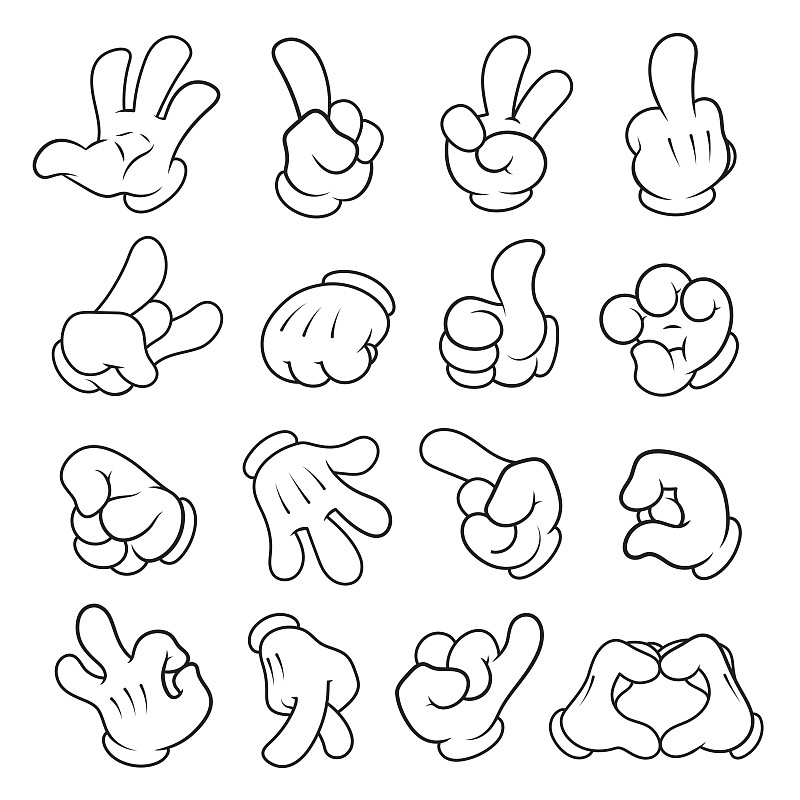 手套,绘画插图,矢量,手,直的,拳头,细的,拇指,面部表情,品牌名称