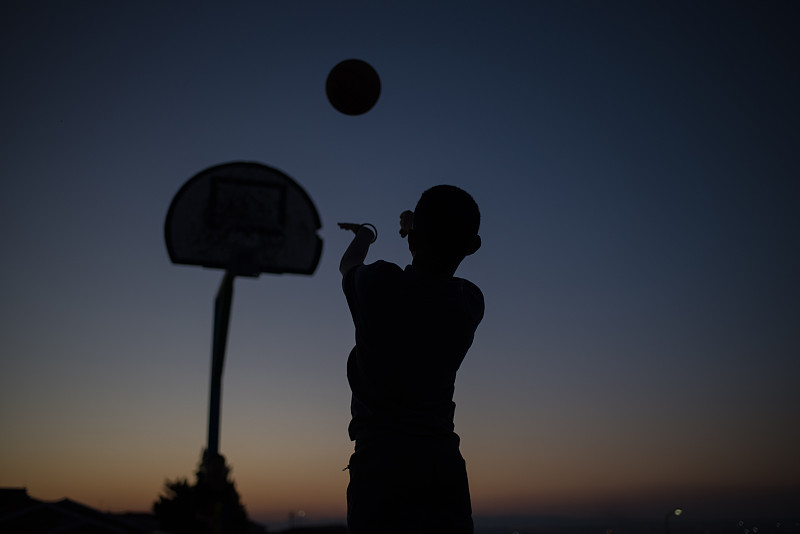 篮球框,暗色,男孩,轮廓,篮球,人,球,运动,伊丽莎白港,一个人