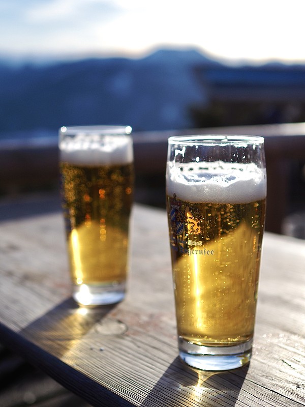 小屋,啤酒,山,饮料,寒冷,含酒精饮料,玻璃杯,雪,啤酒杯,自然美