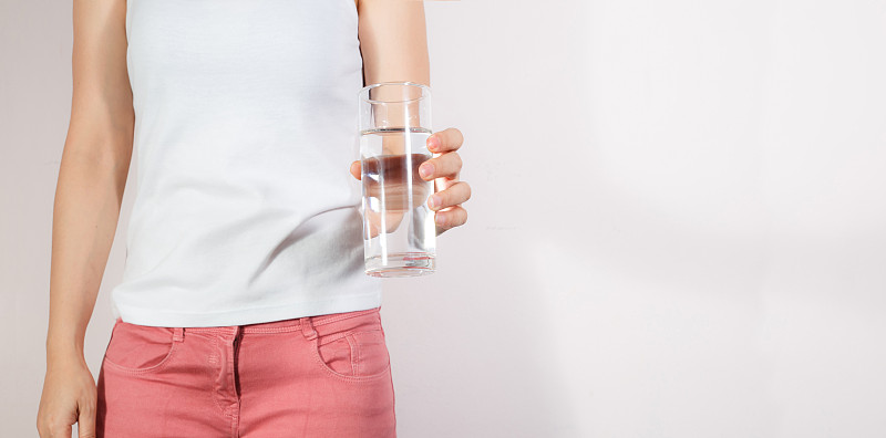 玻璃杯,女人,饮用水,拿着,概念,手,特写,健康保健,大块头,饮料