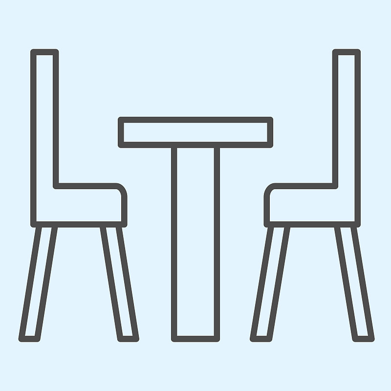 椅子,细的,轮廓,高雅,概念,数字10,家具,桌子,矢量,移动应用程序