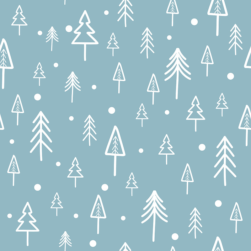四方连续纹样,背景,圣诞树,贺卡,背景分离,纺织品,复古风格,古典式,钢笔画,杉树