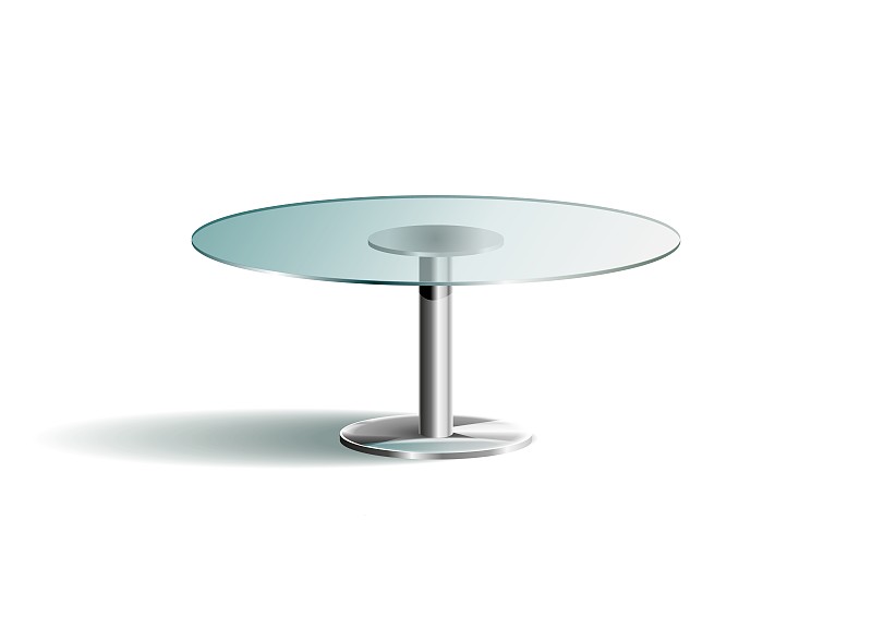 现代,圆形,桌子,玻璃,白色背景,一个物体,背景分离,立体图像,铬合金,一个人